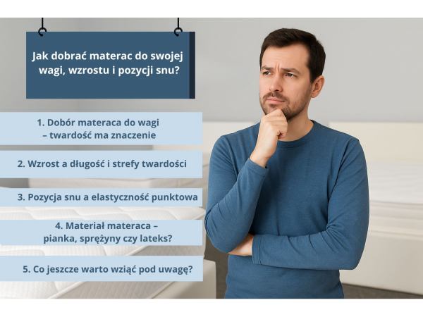 Jak dobrać materac do swojej wagi, wzrostu i pozycji snu?